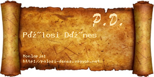 Pálosi Dénes névjegykártya